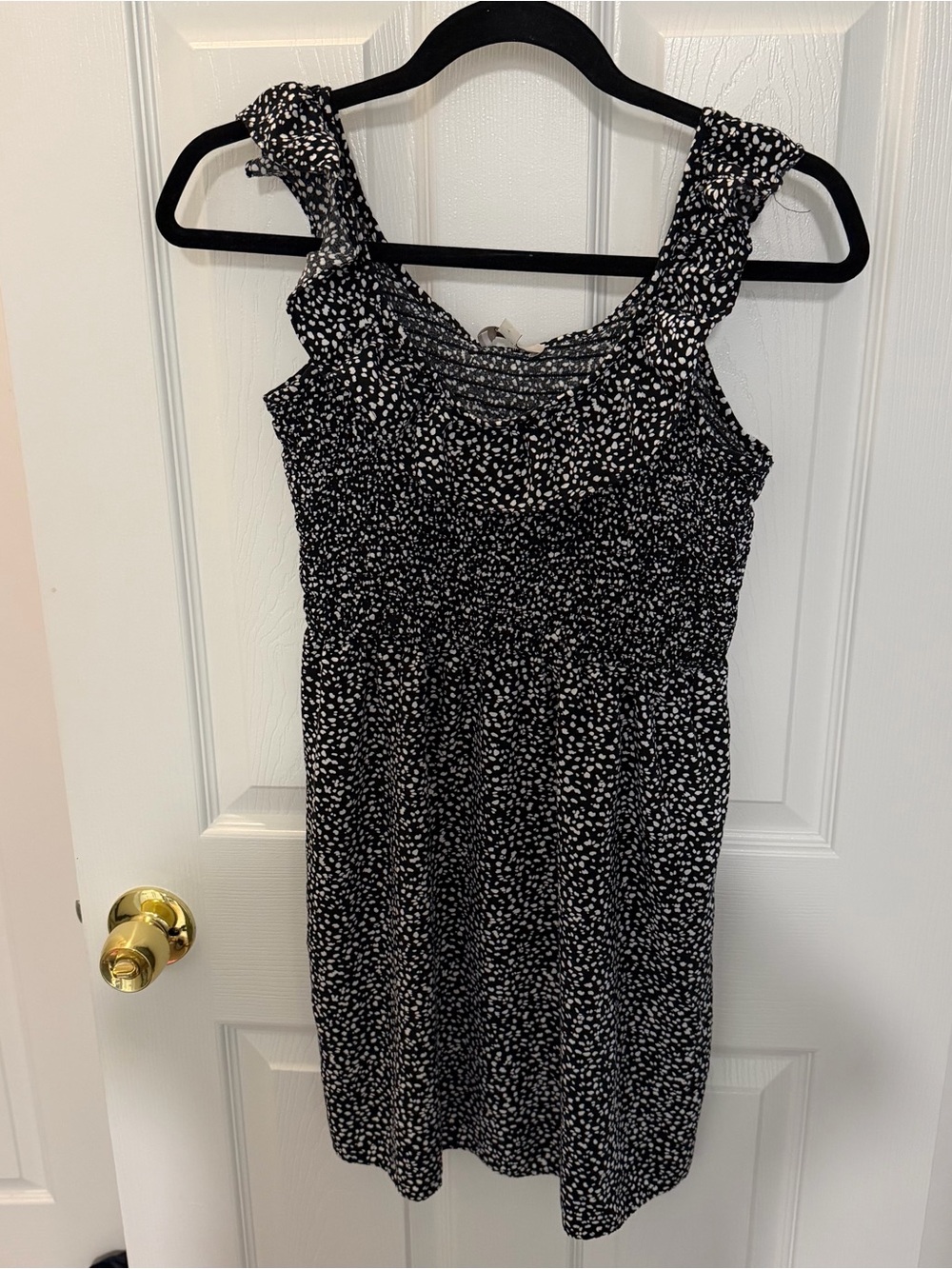 Loft Black and White Patterned Sundress Size Small Petite